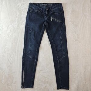Antique Rivet Jeans 27 Women’s Ankle Zip Denim
dark wash retro moto
